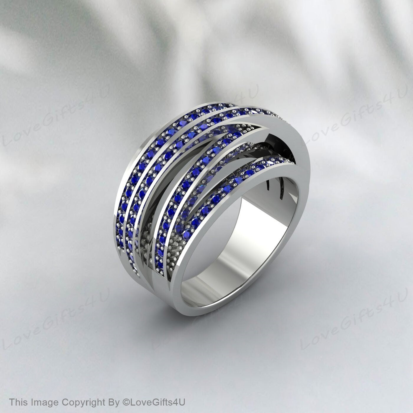 Crossover Ring Glittering Cross Sapphire Ringx Cross Engagement Ring