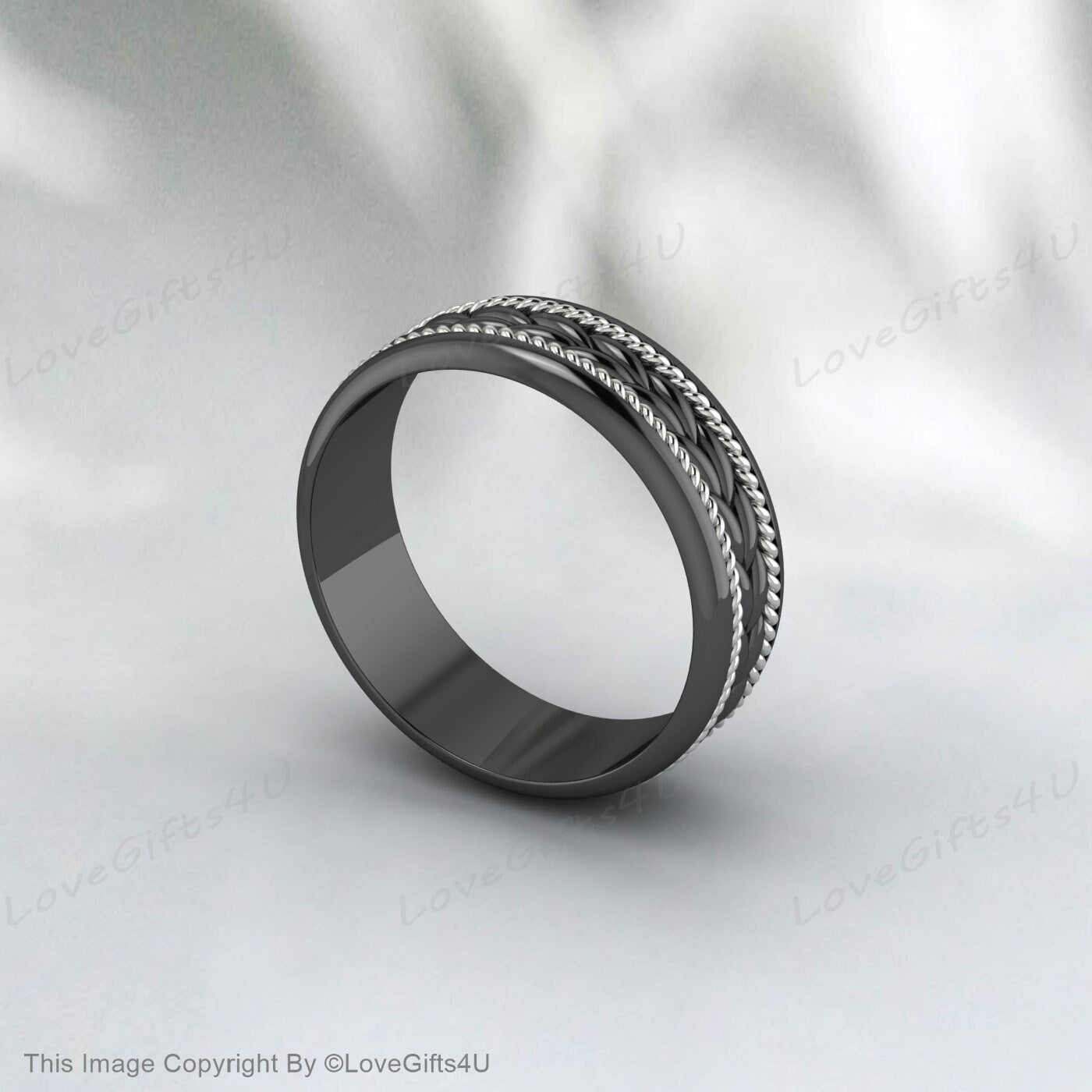 Mens Band Black Unisex Band Mens Silver Wedding Band Promise Ring