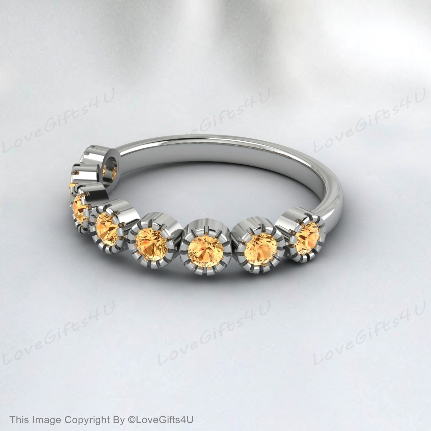 Gelber Citrin Ehering Eternity Band Jubiläumsring