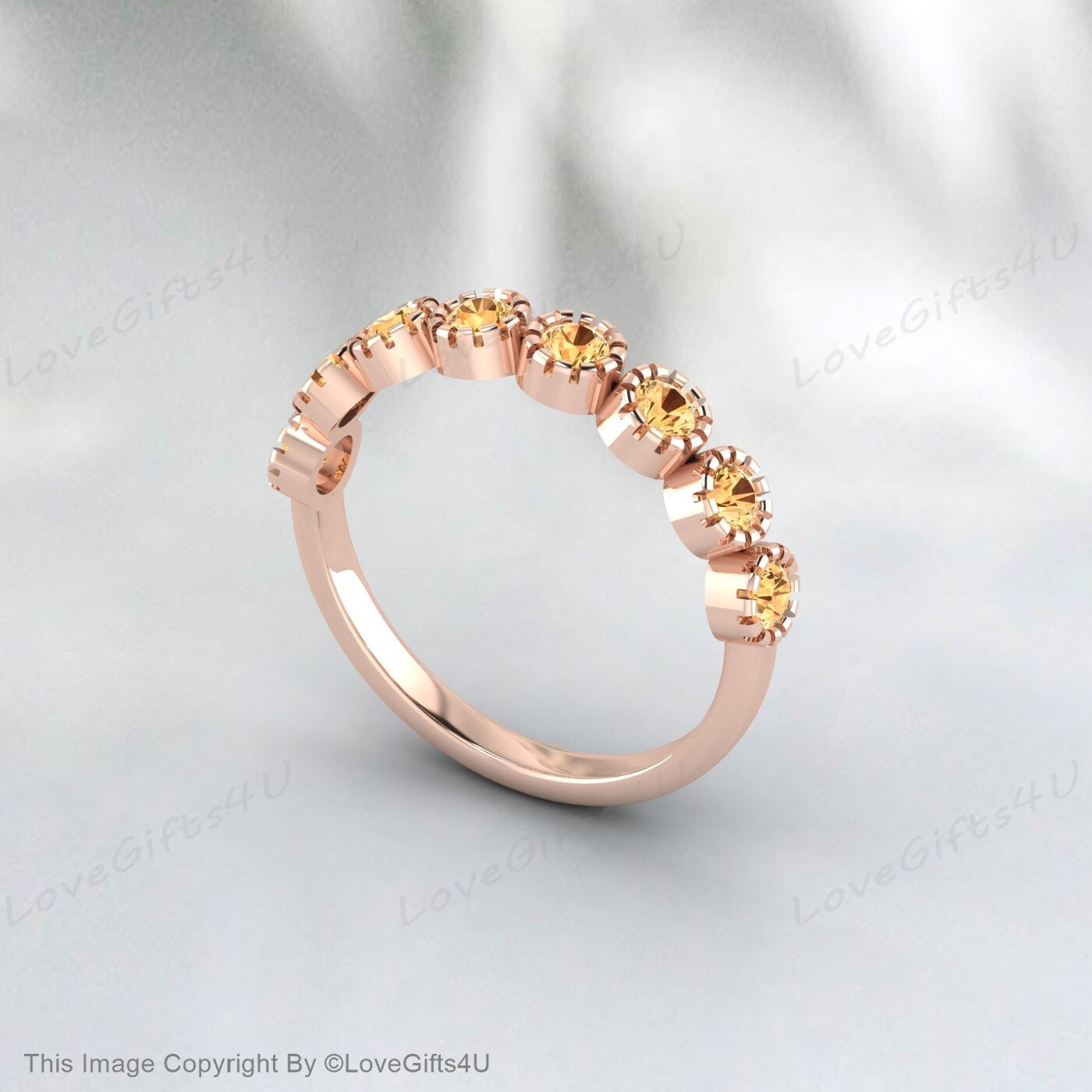 Gelber Citrin Ehering Eternity Band Jubiläumsring