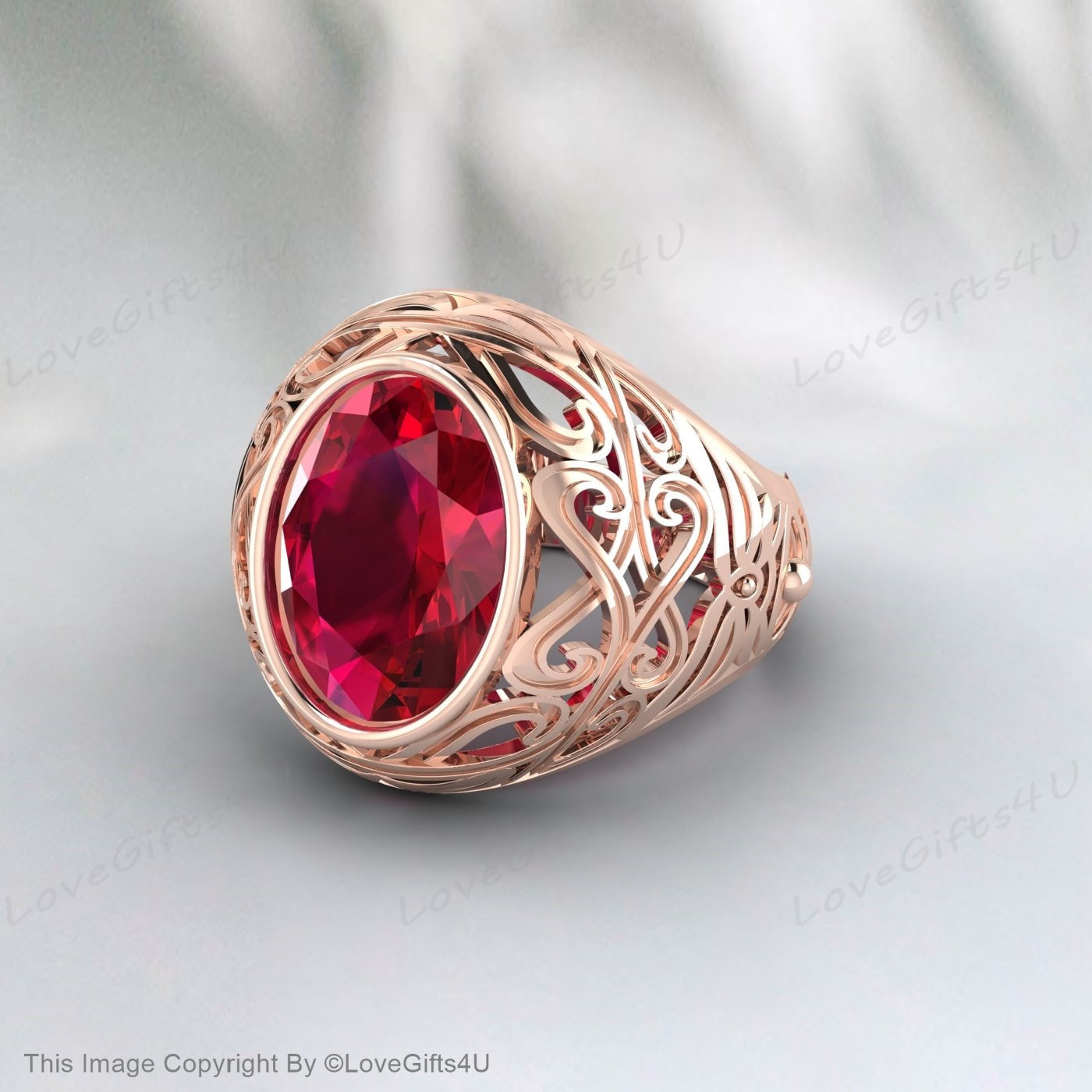Natural Red Ruby Wedding Ring Silver Mens Ring Women Ring Signet Ring