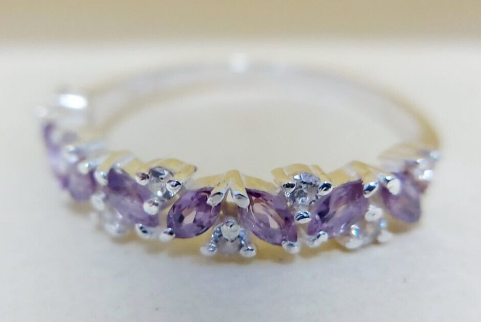 Tanzanite Marquise Target Art Ring 925 Silver Solitaire Accents Gift Band US5-15