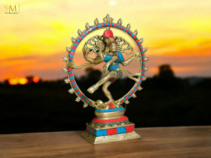 Brass Nataraja Statue Nataraj Dancing Shiva Idol Divine Brass Showpiece Gift