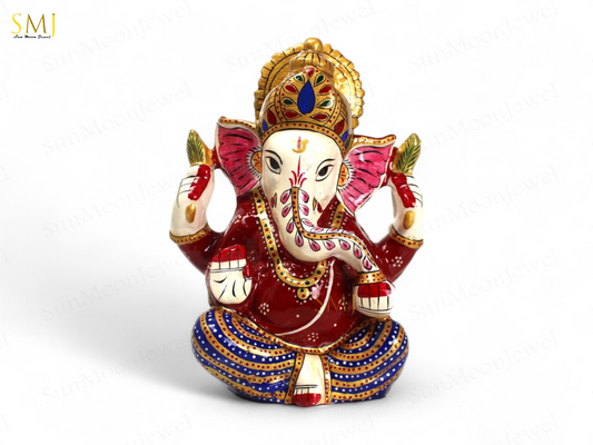 Pagdi Ganesha  Statue Pagdi Ganesh  Handpainted Ganesha for Home, Office & Gifts