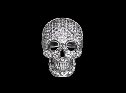 Men Skull Ring 925 Silver Moissanite Skull Ring Handmade Biker Jewelry US7~15