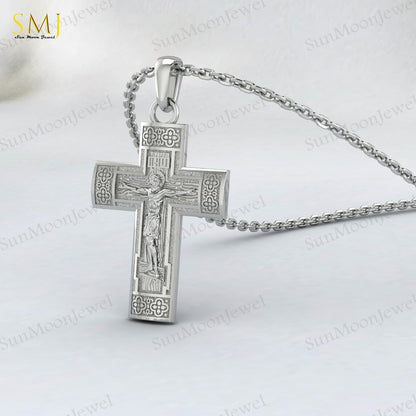 Jesus Ascension Necklace Christian Cross Religious Pendant 925 Silver Christmas