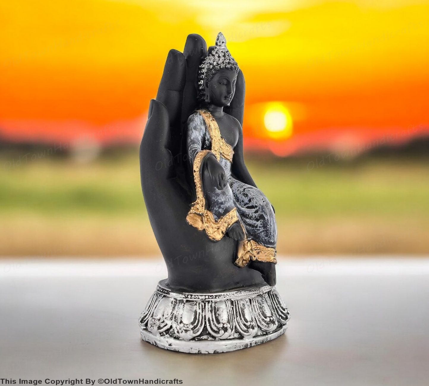 Handmade Resin Sitting Buddha Idol Unique Home Decor Diwali Gifts for Family