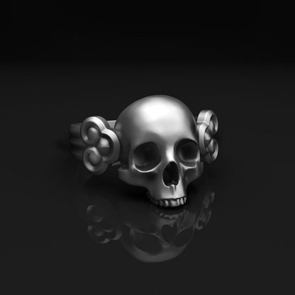 Dark Skull Ring 925 Silver Handmade Unique Bold Large Head Biker Ring Men US5~15
