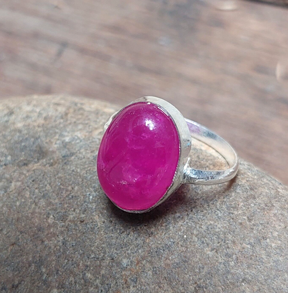 Pink Agate Slice Oval Ring,925 Sterling Silver Statement Ring,Handmade Jewelry