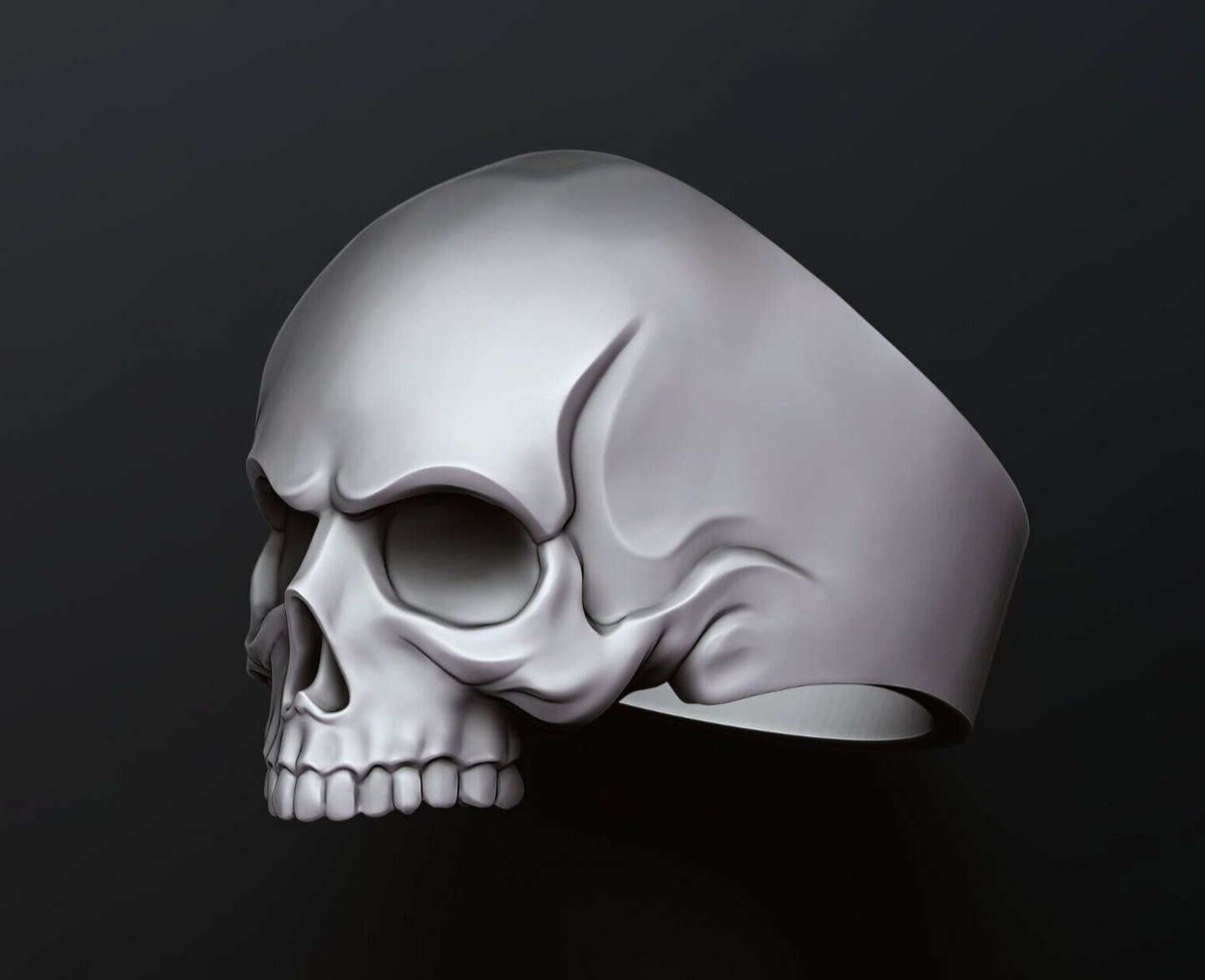 Keith Richards Skull Ring 925 Silver Gothic Biker Punk Viking Style Skull US5~15