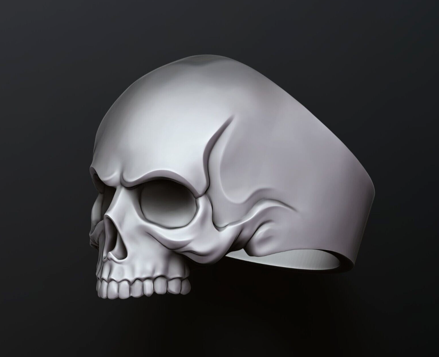 Keith Richards Skull Ring 925 Silver Gothic Biker Punk Viking Style Skull US5~15