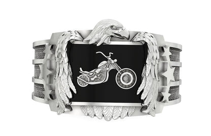 925 Silver Eagle Biker Ring Gothic Punk Signet Ring US5~15 Vintage Style Ring