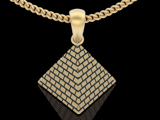 Vintage Egyptian Pyramid Brass Pendant Pyramid Necklace Charm History Inspired