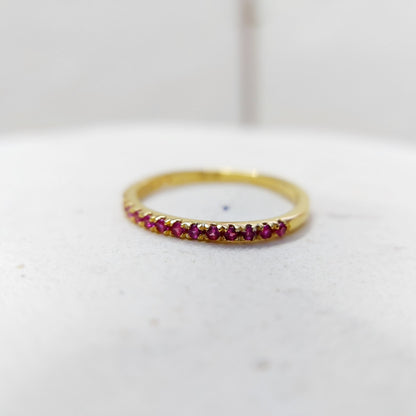 Ruby Stacking Ring Full Eternity Band Birthstone Anniversary Women Ring Us5~ 15