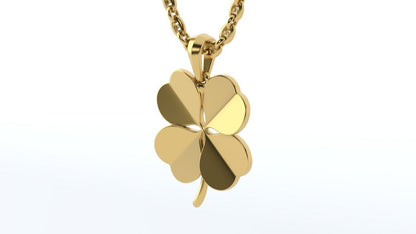 Lucky Clover Brass Pendant Four Leaf Brass Necklace Shamrock Charm Gift For wife
