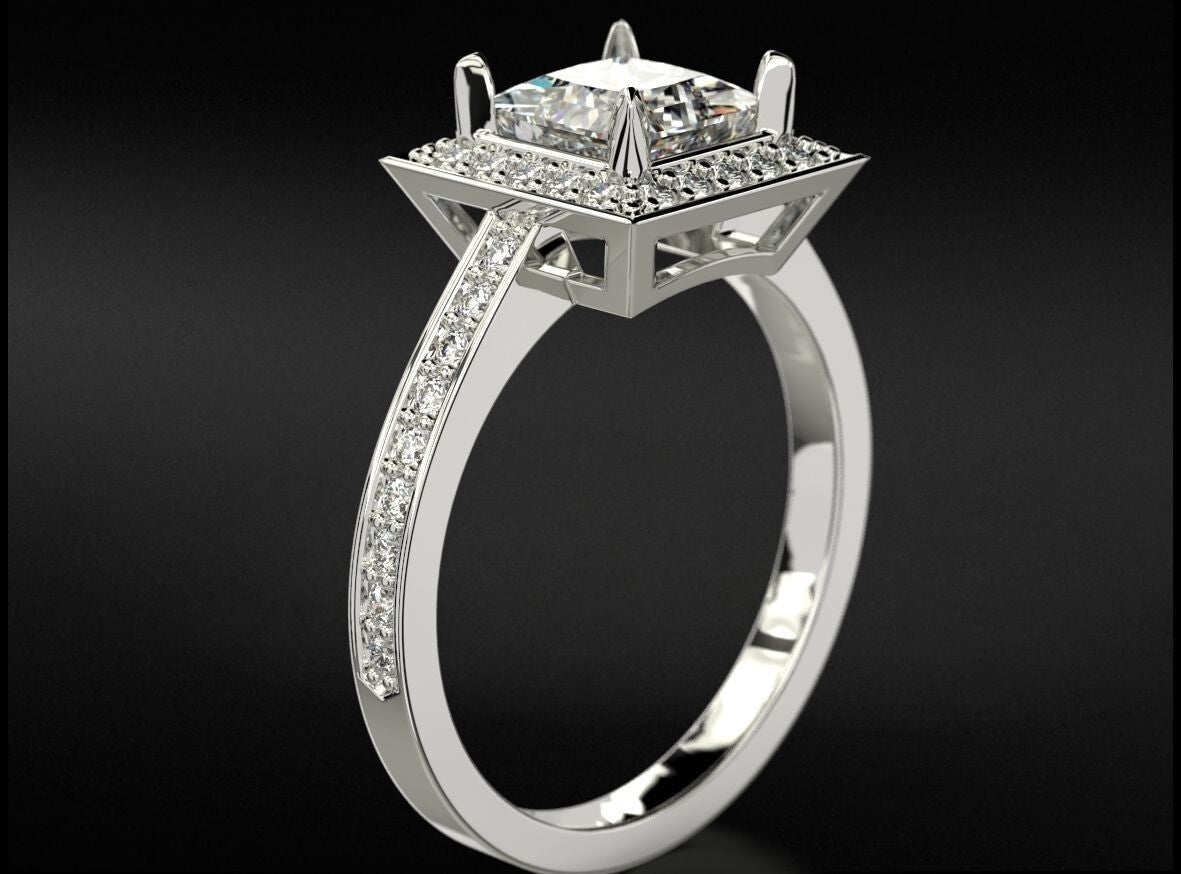 Princess Cut CZ Bridal Ring Set 925 Silver Engagement Promise Women Ring US5-15
