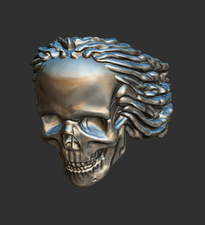 Silver Skull Biker Ring Bold Design US5~15 New Fashion Skull Wedding Ring Men