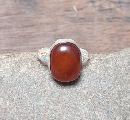 Oval Brown Agate Men's Ring,925 Sterling Silver Handmade Ring,Gift for Him