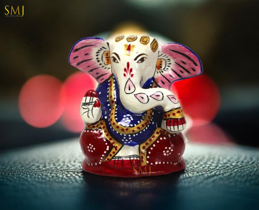 Modern Ganesh Statue Hand Painted Hindu Modern Ganesh God For Wealth Luck gift