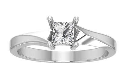 Princess Cut Moissanite Solitaire Ring 925 Silver Engagement Women Ring US5-15