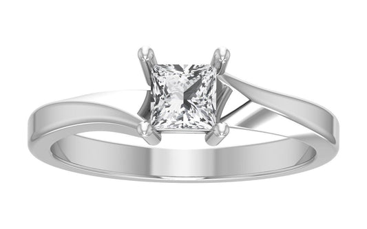 Princess Cut Moissanite Solitaire Ring 925 Silver Engagement Women Ring US5-15
