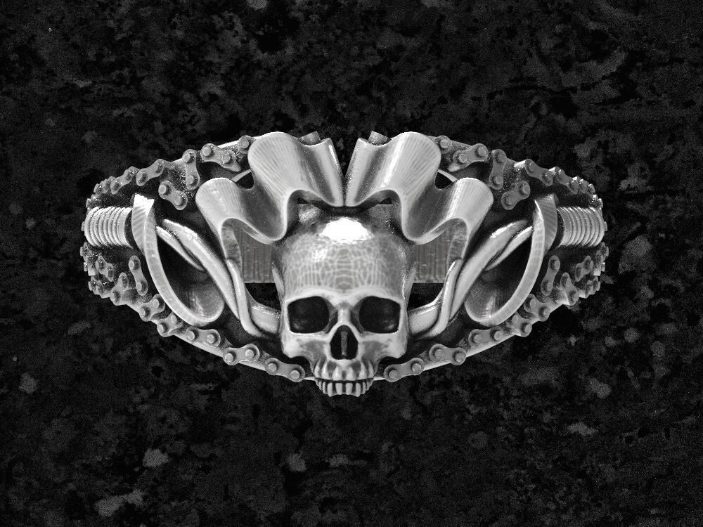 Motorcycle Club Skull Gothic Punisher Biker Ring US7-15 Harley Men Rider Ring