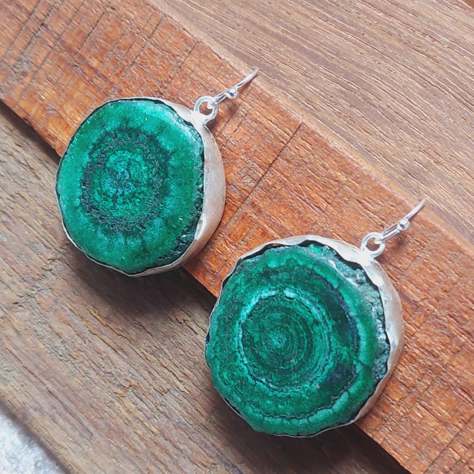 925 Sterling Silver Green Solar Quartz Handmade Earrings Solar Gemstone Earrings