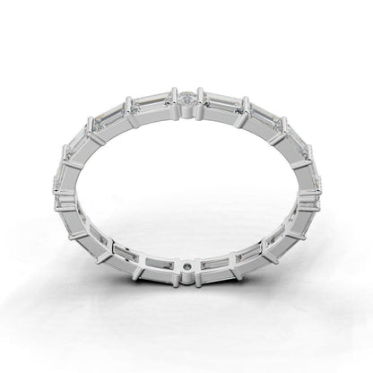 Baguette Moissanite Eternity Band Silver Baguette Wedding Gift Women Ring US5~15