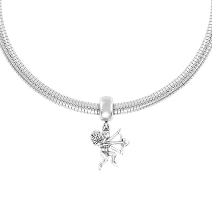 925 Silver Cupid Pendant For Gift Women Angel Charm Religious Necklace Gift