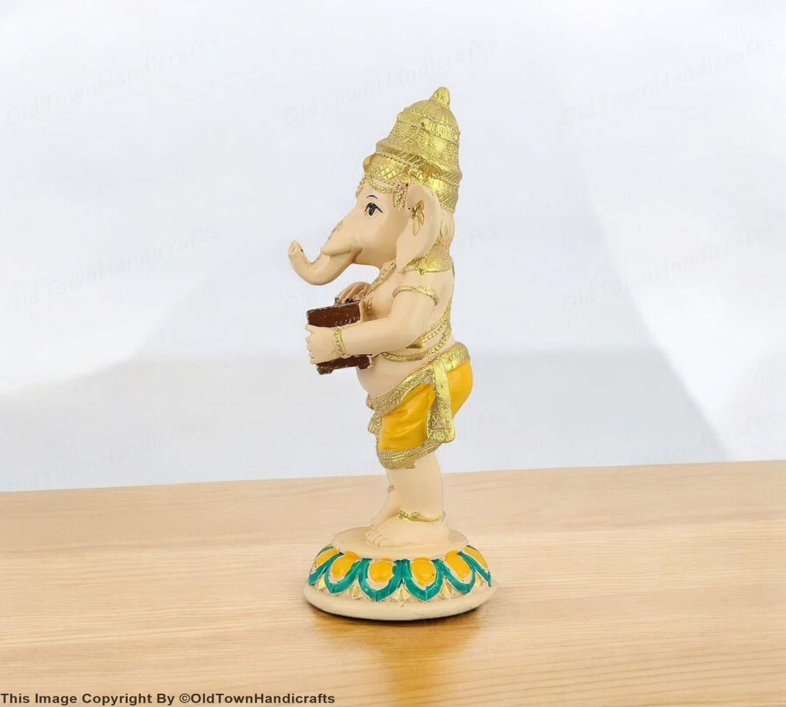 Lord Ganesha Dancing Playing Harmonium Ganesh Figurine Decorative Showpiece