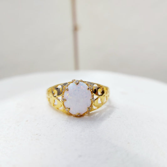 Vintage Opal Ring Silver Handmade Statement Ethiopian Opal Men Jewelry Us7~ 15