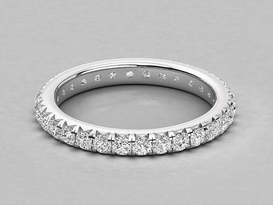 925 Sterling Silver Eternity Wedding Ring CZ Diamond Curved Band Ring Men US5~15