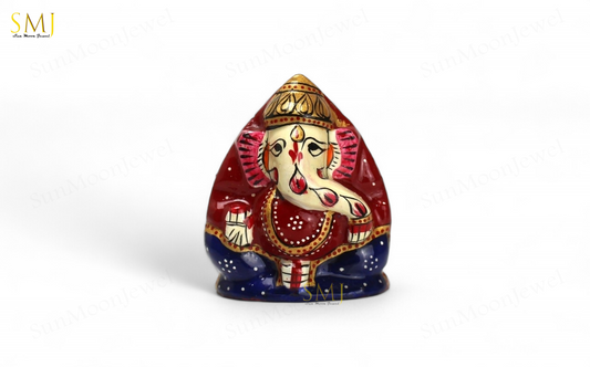 Coconut Ganesh Statue Intricately Detailed Hindu God for Pooja And Home decor
