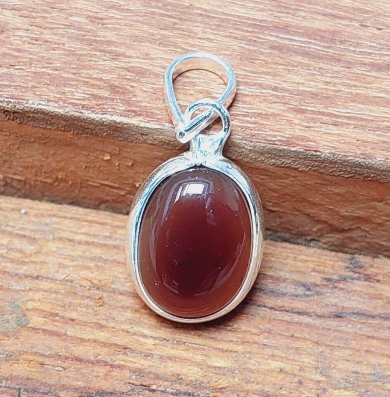 Natural Red Agate Pendant Necklace 925 Sterling Silver Pendant Birthday Gift