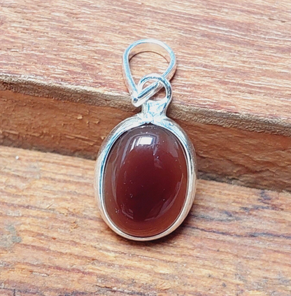 Natural Red Agate Pendant Necklace 925 Sterling Silver Pendant Birthday Gift