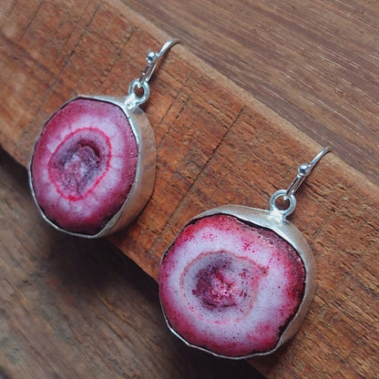 Pink Solar Quartz Gemstone 925sterling Silver Jewelry Earrings,Gift For Love/Mom