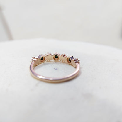 Turquoise Pearl Half Band Gemstone Wedding Engagement Ring For Women Gift Us5~15