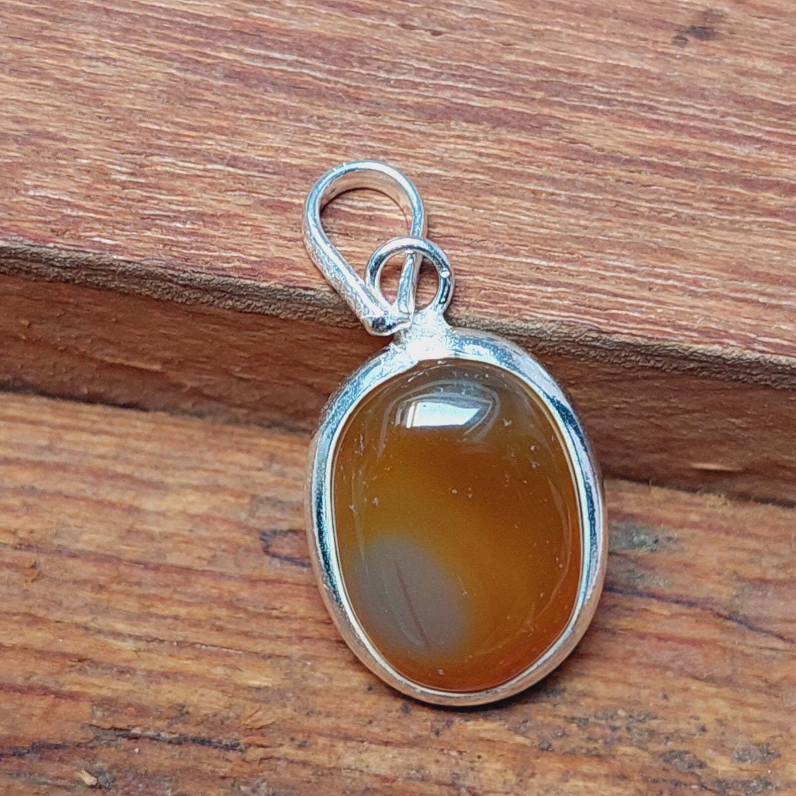 Natural Brown Agate Slice Gemstone Pendant,925 Sterling Silver Bride Necklaces