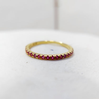 Ruby Stacking Ring Full Eternity Band Birthstone Anniversary Women Ring Us5~ 15