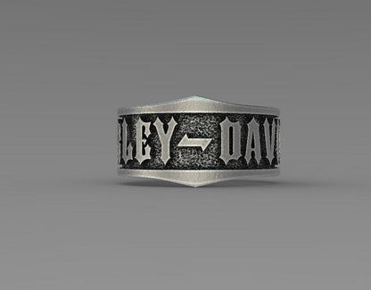 925 Sterling Silver Harley Davidson Iconic Band Ring US5~15 Stylish Design Ring