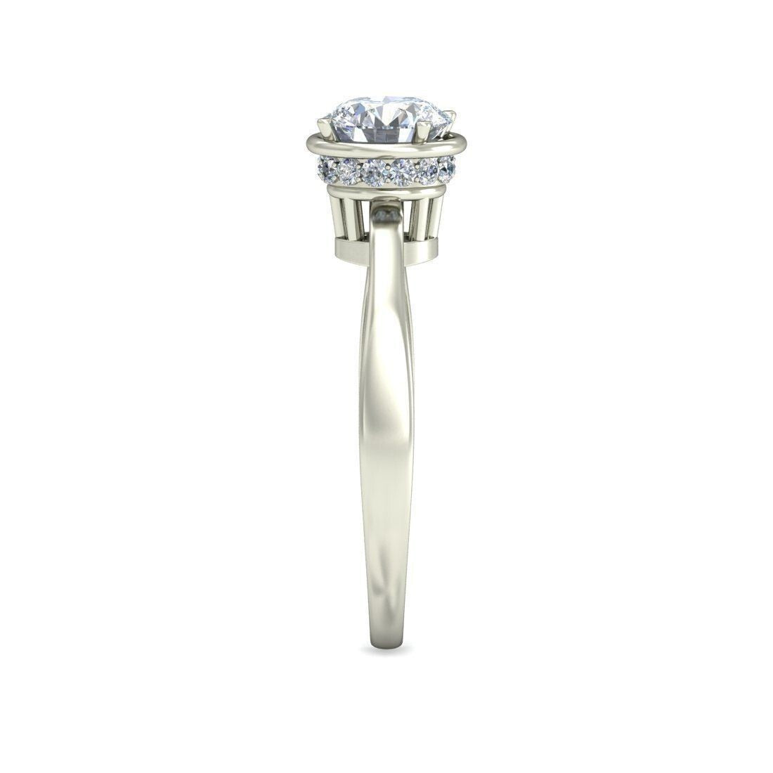 Round Cut CZ Lab Created Engagement Wedding Single Diamond Women Ring US5-15