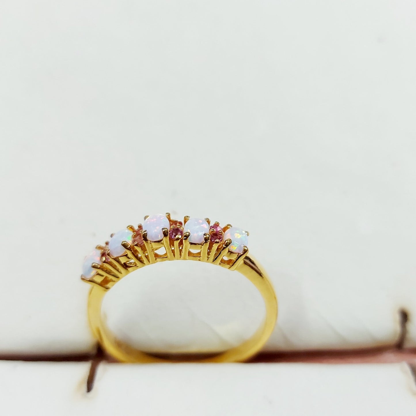 Oval Opal Natural Ruby Halo Engagement Women Ring 925 Silver Pretty Ring US5 ~15