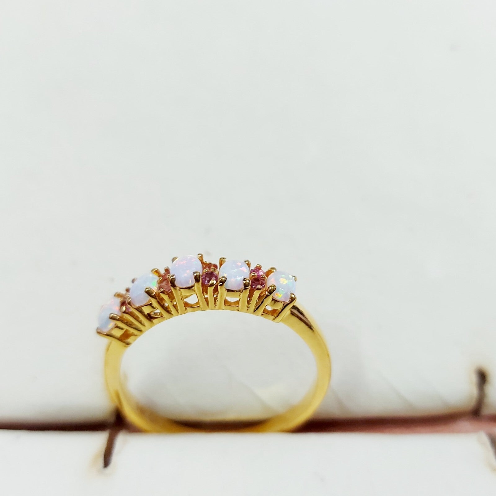 Oval Opal Natural Ruby Halo Engagement Women Ring 925 Silver Pretty Ring US5 ~15