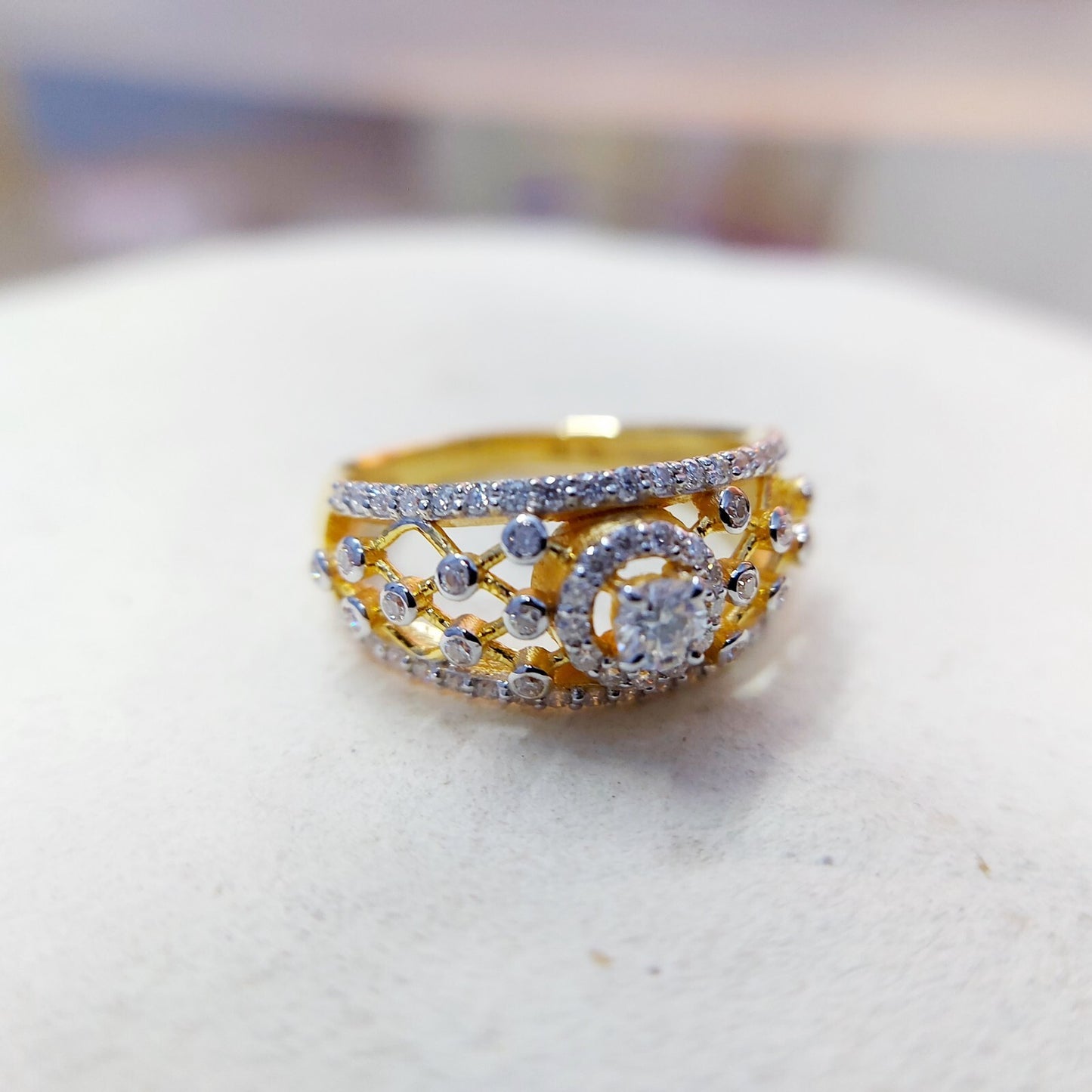 Lab Moissanite Engagement Ring Huge Solitaire Halo Anniversary Gift Ring Us5~15