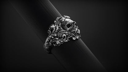 Vintage 925 Silver Skull Ring Bold Handmade Large Dark Aesthetic for Men US5~ 15