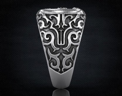 St Saint Michael Archangel Ring Sterling Silver Signet US5-15 Protection Unisex