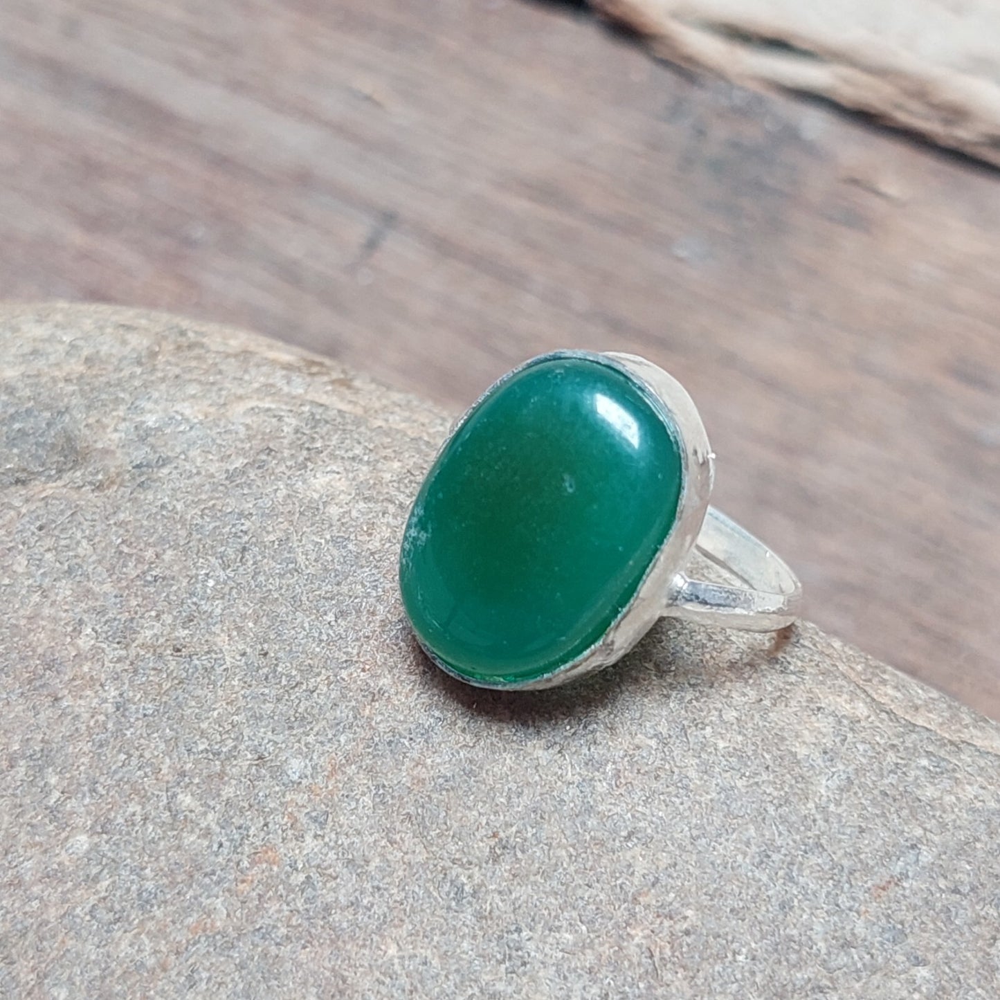 Handmade Oval Green Onyx Ring,Green Statement Ring,925 Sterling Silver Jewelry