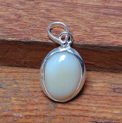 Natural Vintage White Agate Pendant,925 Sterling Silver Necklaces Birthday Gift