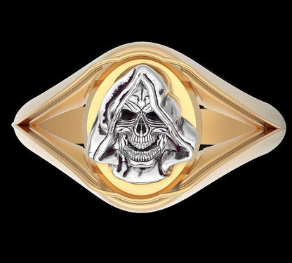 Handmade Santa Muerte Ring Brass Punk Biker Style Holy Death Retro Design US5~15