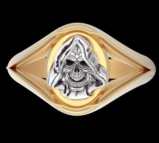 Handmade Santa Muerte Ring Brass Punk Biker Style Holy Death Retro Design US5~15